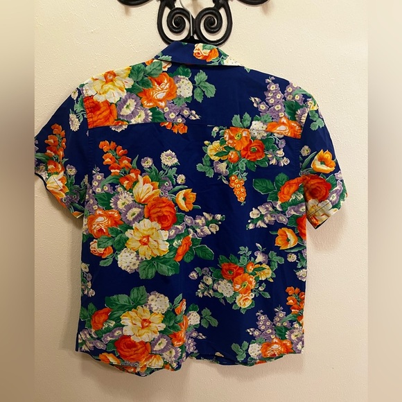 Ralph Lauren Blue Floral Button Down Shirt - Picture 4 of 4